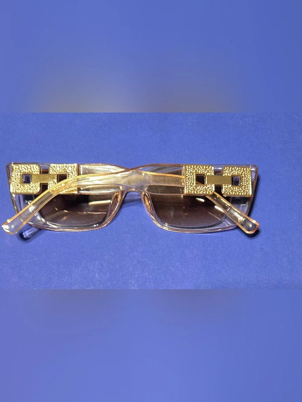 Transparent Amber Sunglasses with Brown Lenses